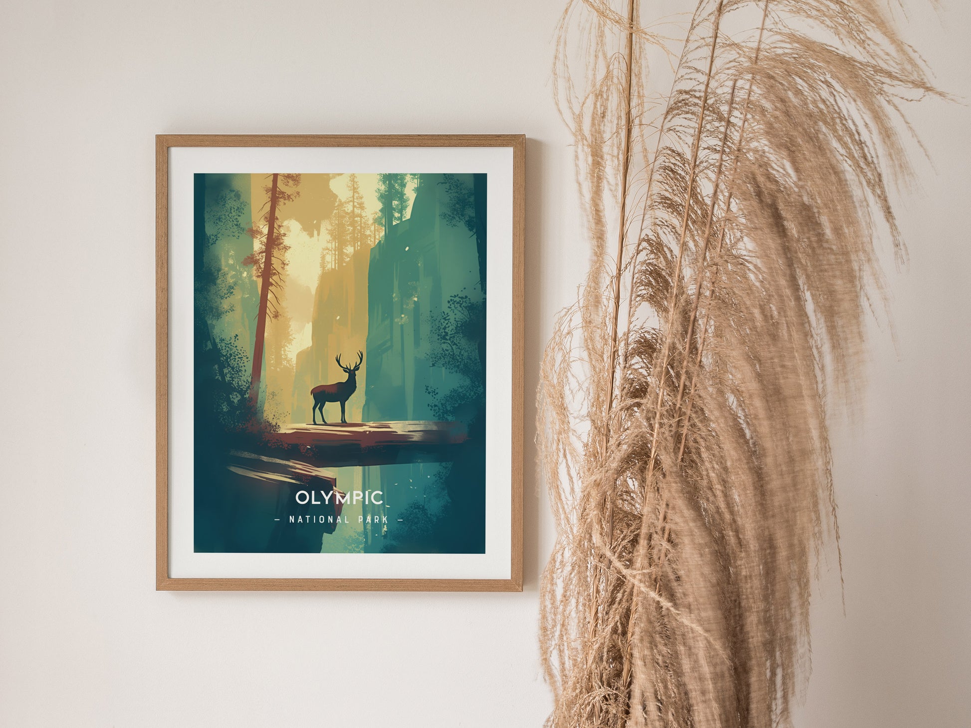 Olympic National Park Minimalist Poster | Pacific Northwest Wall Art Print