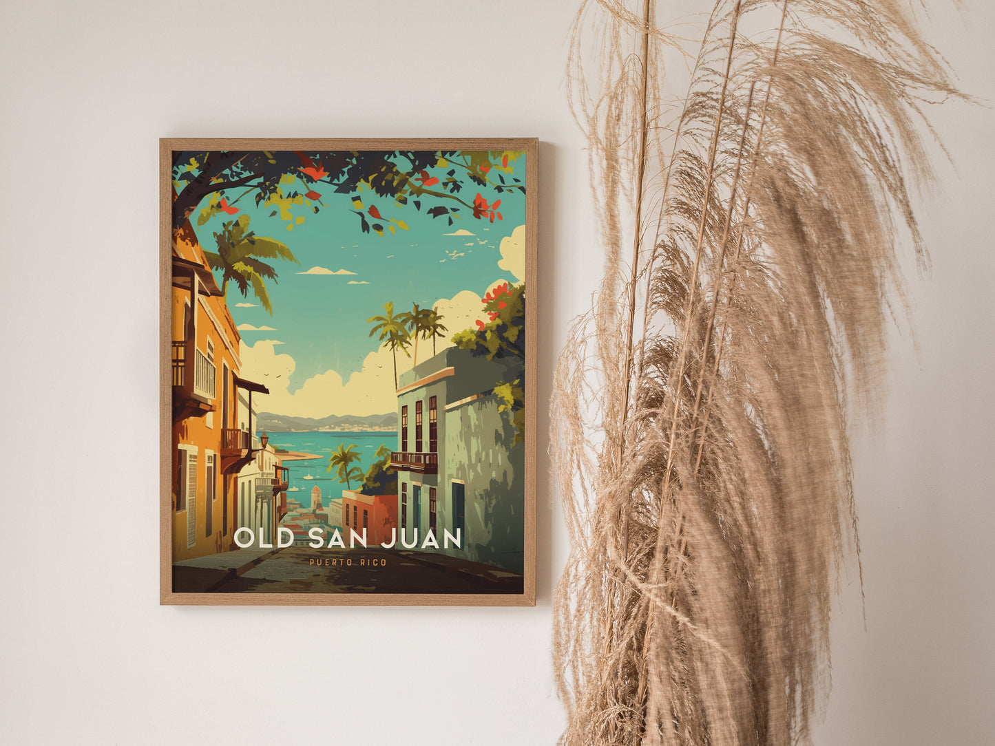 Old San Juan Poster | Puerto Rico Historic District Wall Art Print