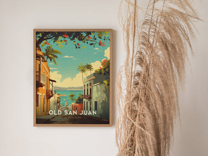Old San Juan Poster | Puerto Rico Historic District Wall Art Print