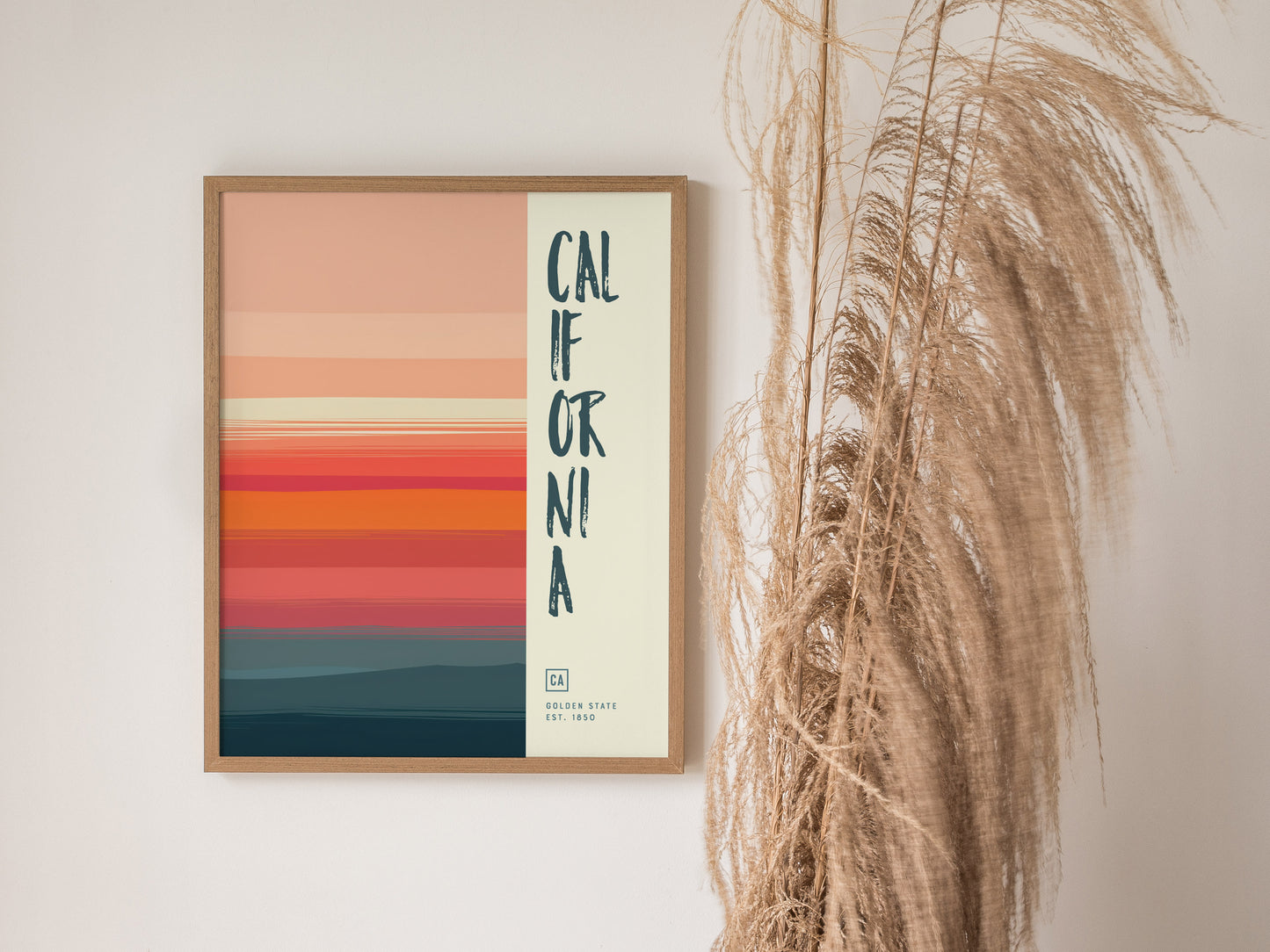 California Minimalist Design Poster | CA Abstract Wall Art