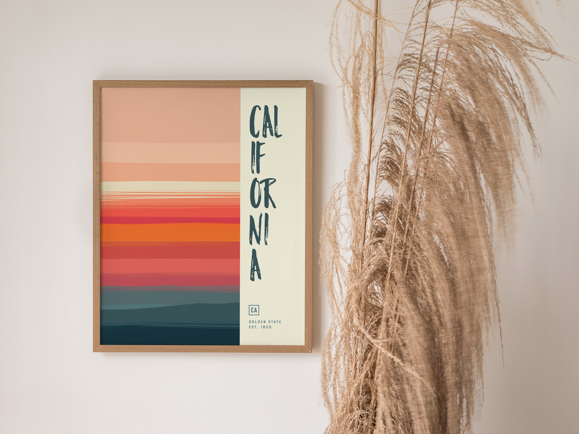 California Minimalist Design Poster | CA Abstract Wall Art