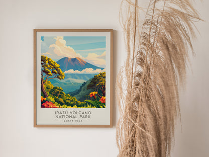 Irazú Volcano National Park Matte Border Poster | Costa Rica Travel Wall Art — styled in a modern interior