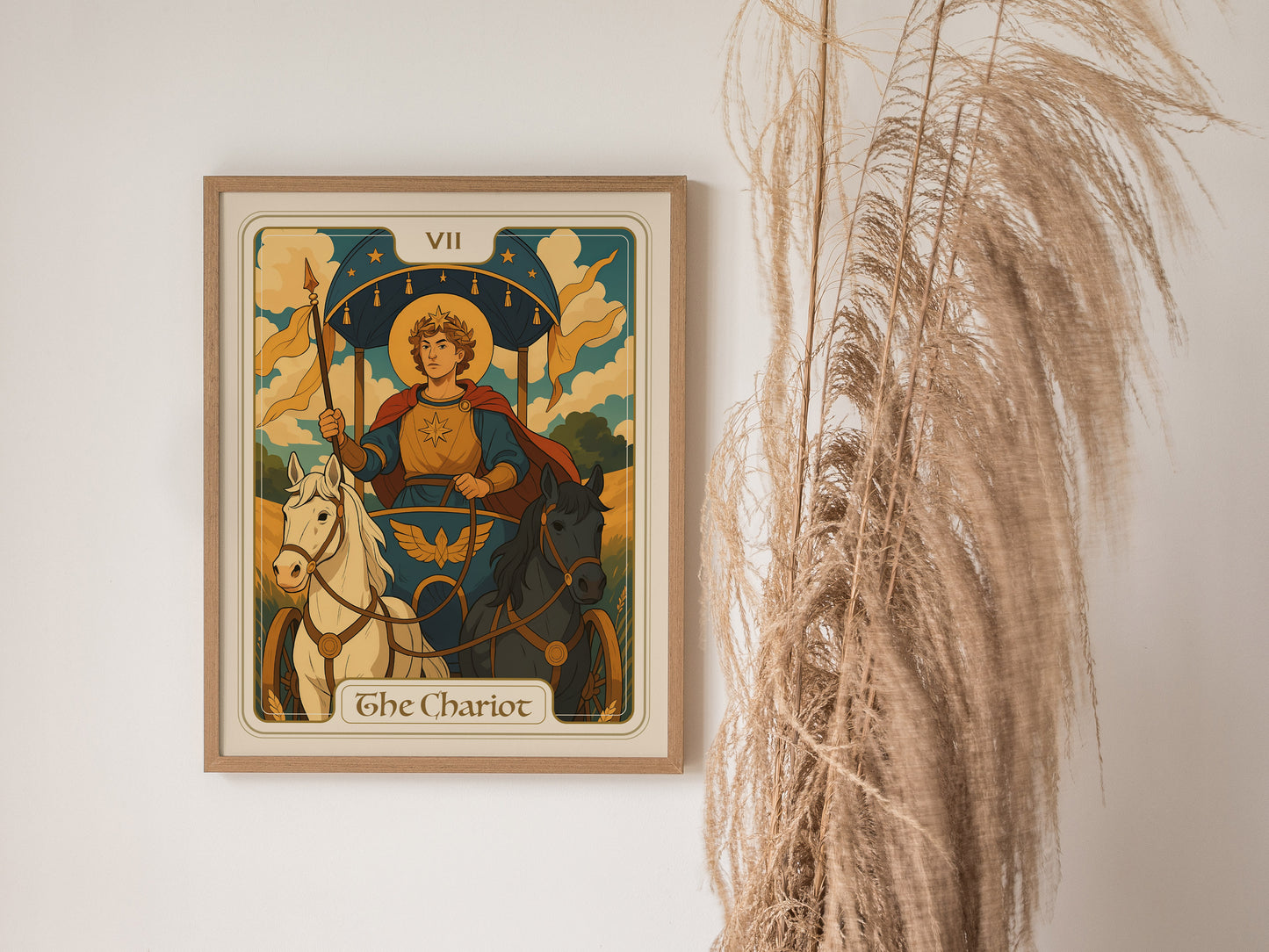 The Chariot Tarot Poster | Major Arcana Card VII | Victory Willpower Wall Art