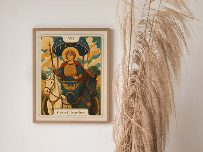 The Chariot Tarot Poster | Major Arcana Card VII | Victory Willpower Wall Art