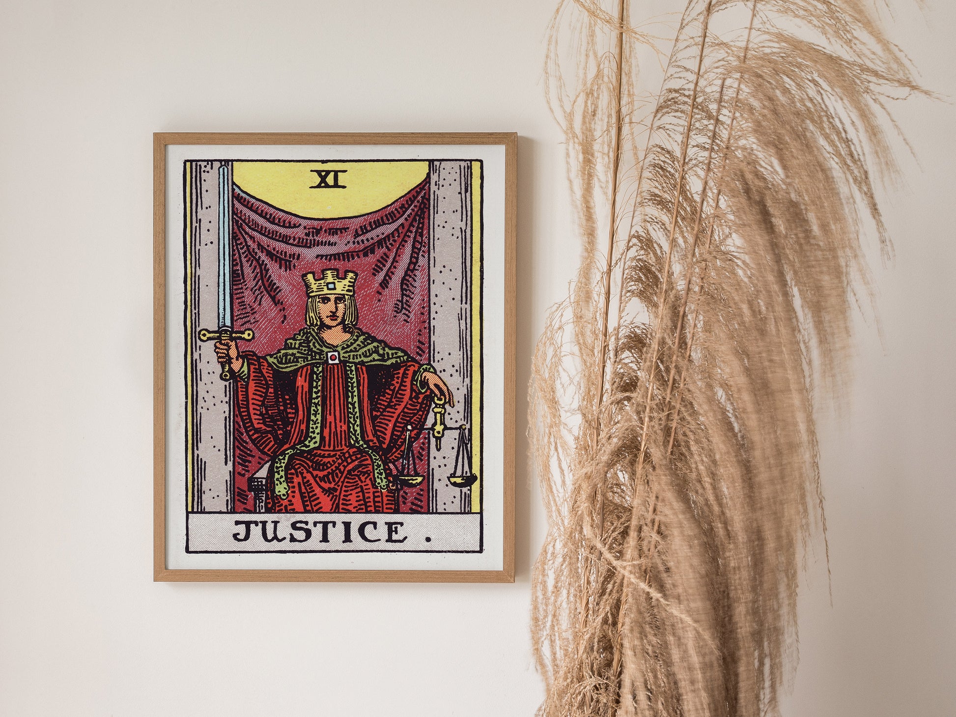 Justice Tarot Card Poster | Vintage Rider Waite Smith Wall Art