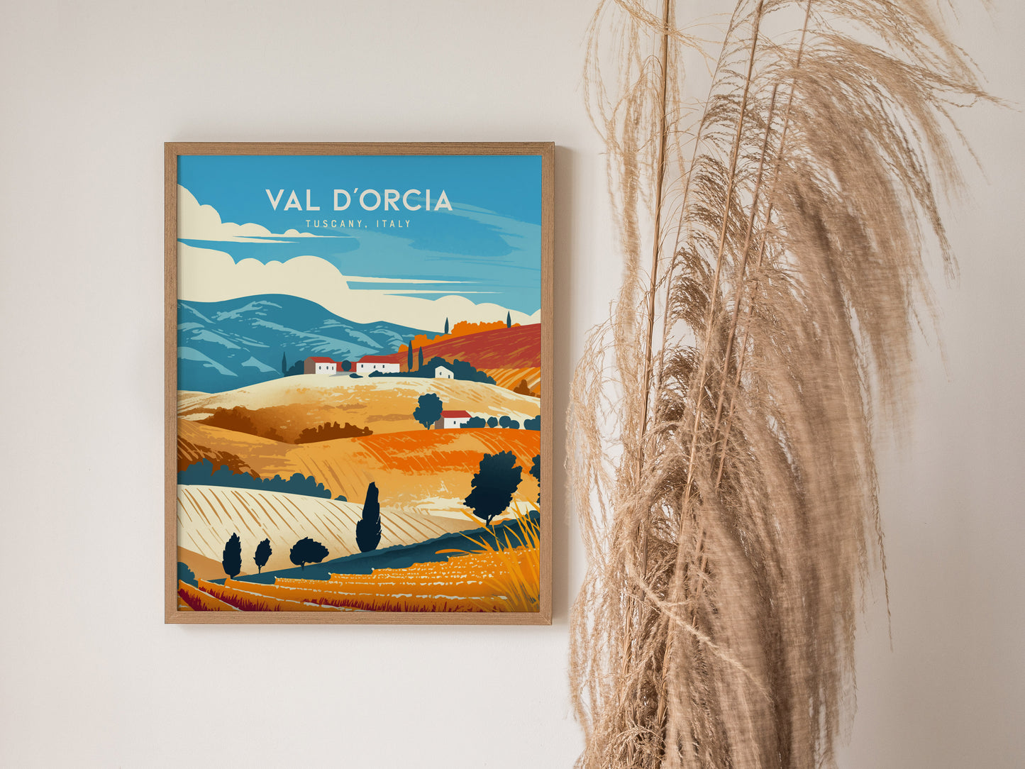 Val d'Orcia Poster | Tuscany Italy Art | Kitchen Wall Decor