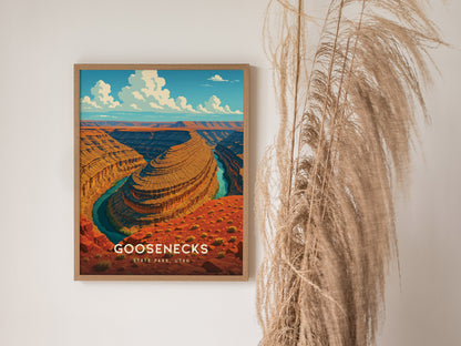 Goosenecks State Park Poster | Utah Desert Wall Art | Framed or Unframed