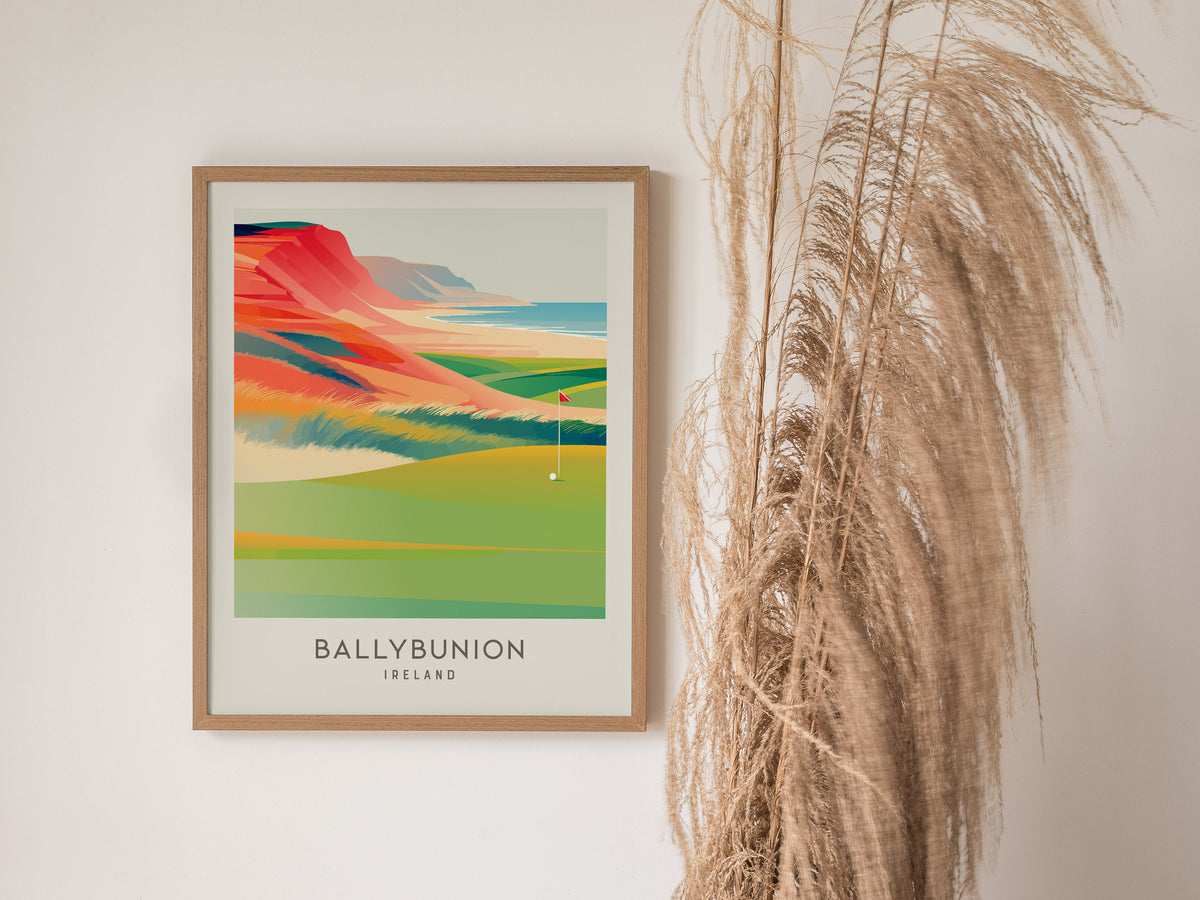 Ballybunion Matte Border Poster | Ireland Golf Course Print & Country Club Decor — styled in a modern interior