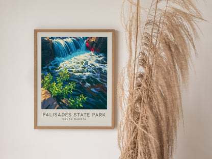 Palisades State Park Matte Border Poster | South Dakota Destination Print Travel Wall Art — styled in a modern interior