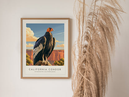 California Condor Poster | Majestic Wingspan Over Rugged Cliffs Wall Art — styled in a modern interior