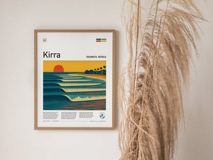 Kirra Surf Poster | Gold Coast Australia Superbank Wall Art