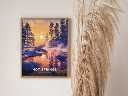 Hot Springs National Park Poster | Arkansas Bathhouse Row Wall Art