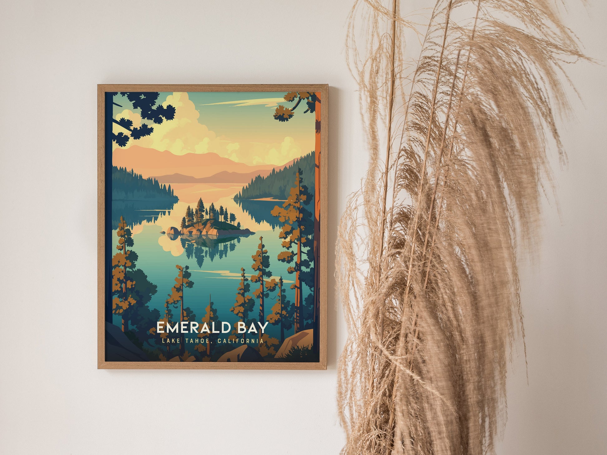 Emerald Bay State Park Poster | Lake Tahoe California Wall Art | Framed or Unframed