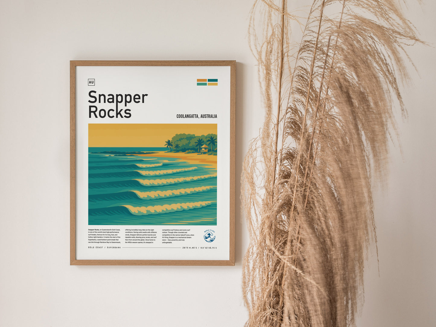 Snapper Rocks Poster | Gold Coast Surf Art | Australia Superbank Print