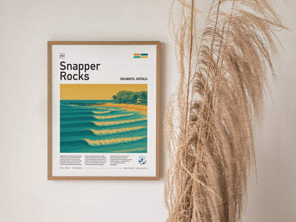 Snapper Rocks Poster | Gold Coast Surf Art | Australia Superbank Print