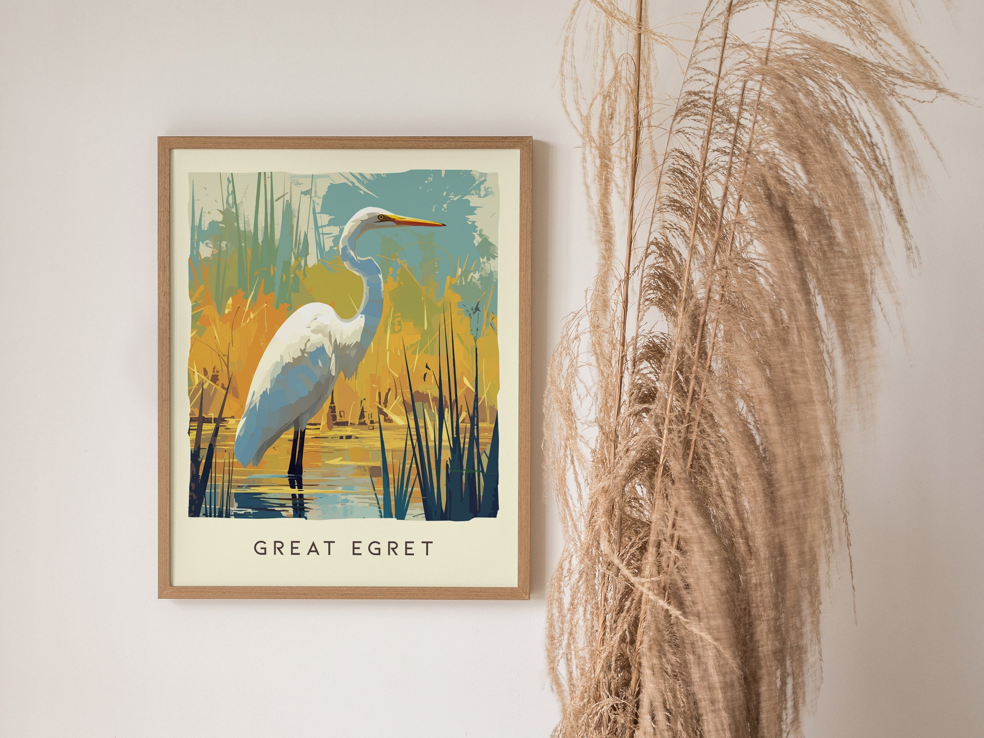 Great Egret Poster | Florida Bird Wildlife Wall Art