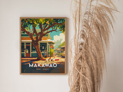 Makawao Maui Poster | Upcountry Hawaii Wall Art