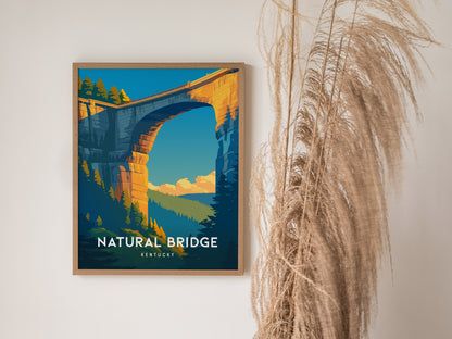 Natural Bridge, Kentucky Poster | Ancient Stone Arch Forest Wall Art — styled in a modern interior