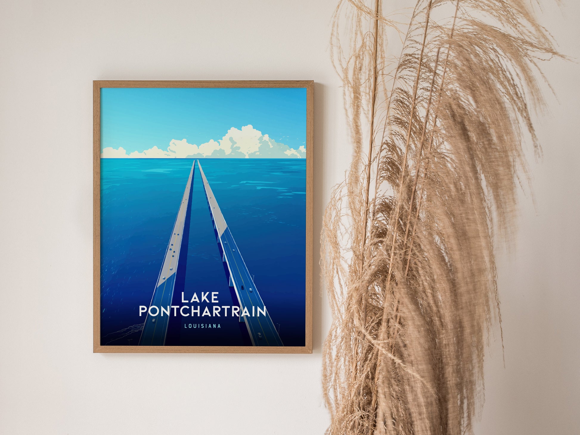 Lake Pontchartrain Poster | Louisiana Coastal Travel Wall Art