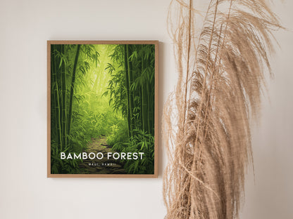 Bamboo Forest Maui Poster | Hawaii Road To Hana Wall Art | Framed or Unframed