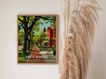 Lee's Summit Missouri Poster | Historic Downtown Wall Art Print