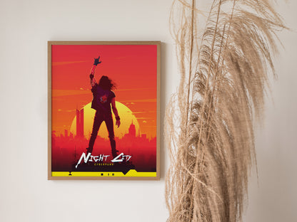 Night City Cyberpunk Poster | Johnny Silverhand Wall Art