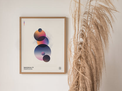Spatial Spheres 03 Poster | Modern Abstract Art Minimalist Geometric