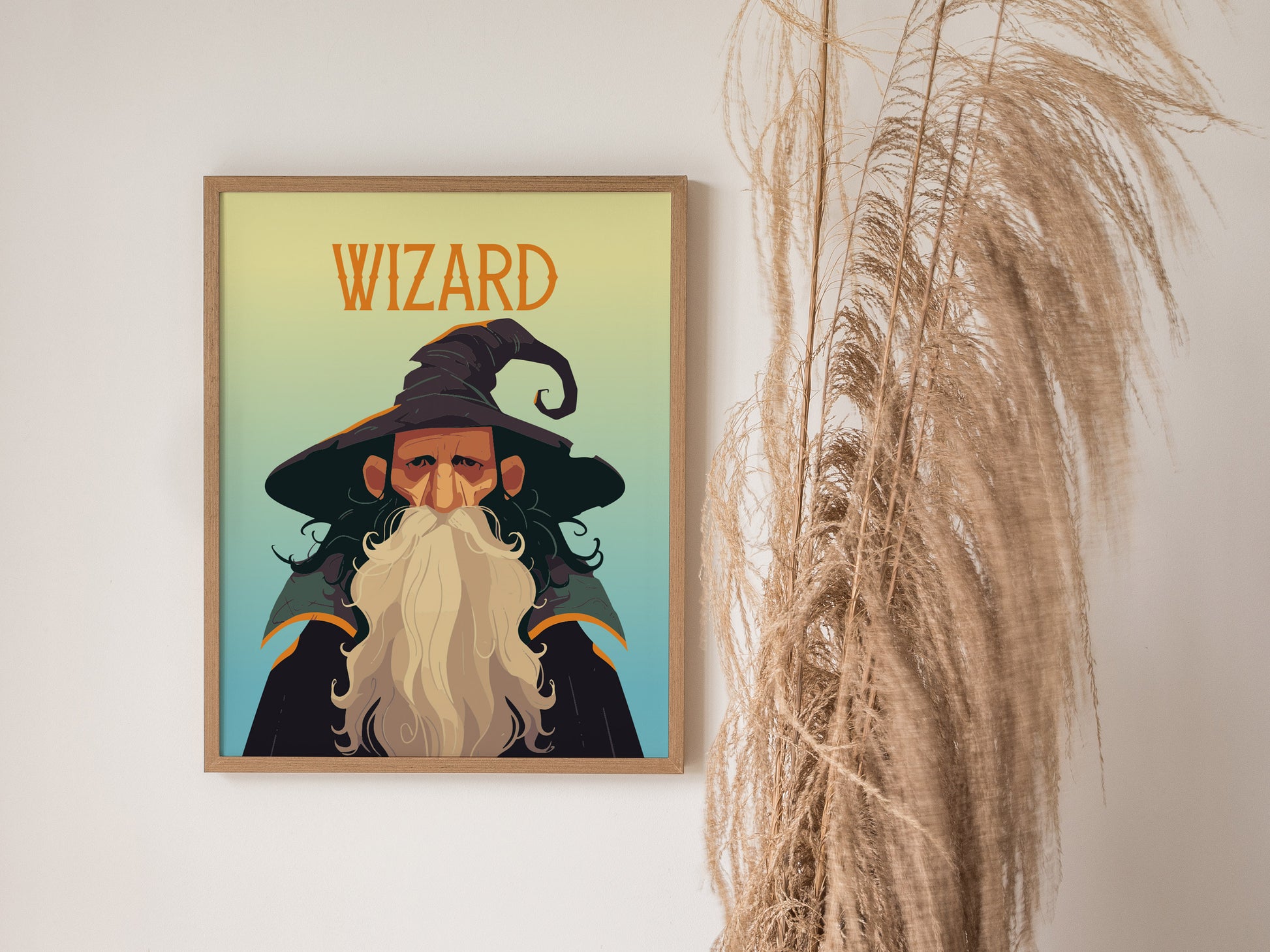 Wizard Fantasy Portrait Poster | Epic Fantasy Sorcerer Wall Art Gift