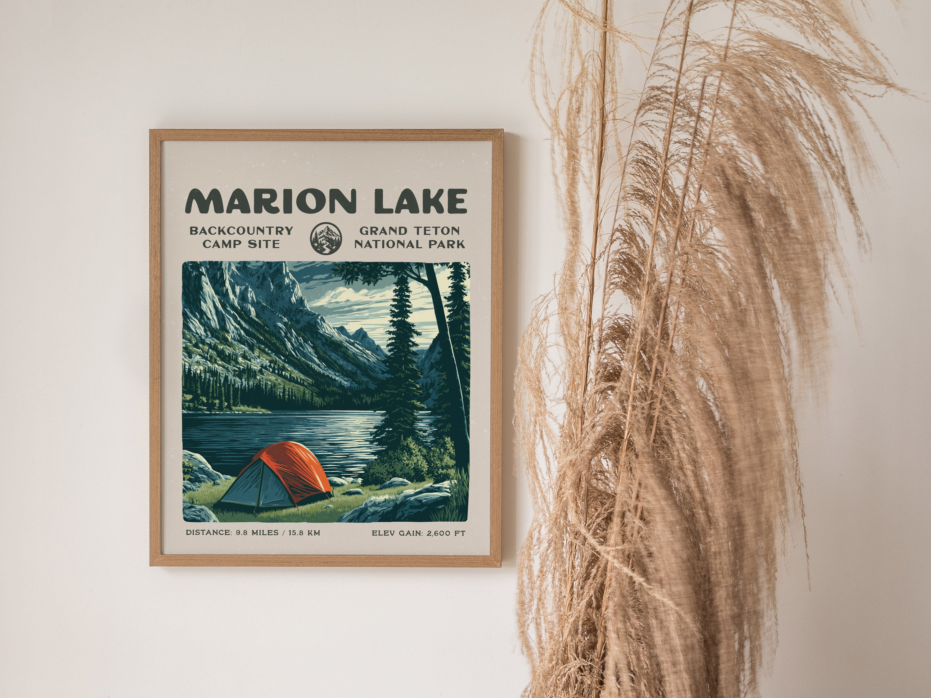 Marion Lake, Grand Teton Poster | Hiker Gift | Alpine Wilderness