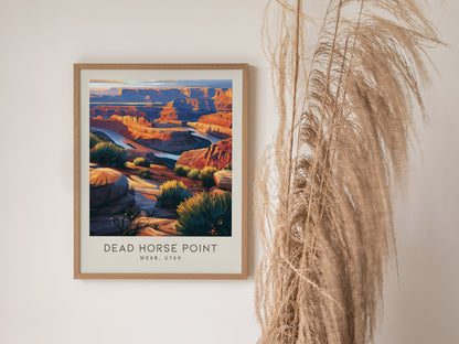 Dead Horse Point Matte Border Poster | Moab, Utah Desert Canyon Travel Gift — styled in a modern interior