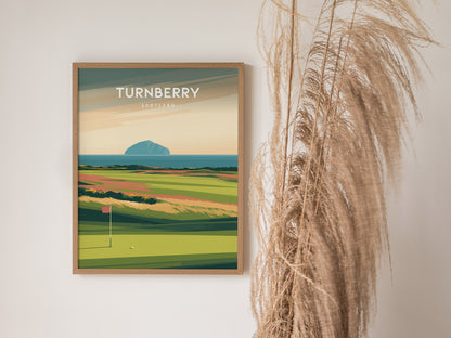 Turnberry, Scotland Poster | Links Poster & Golfer Gift Wall Art — styled in a modern interior