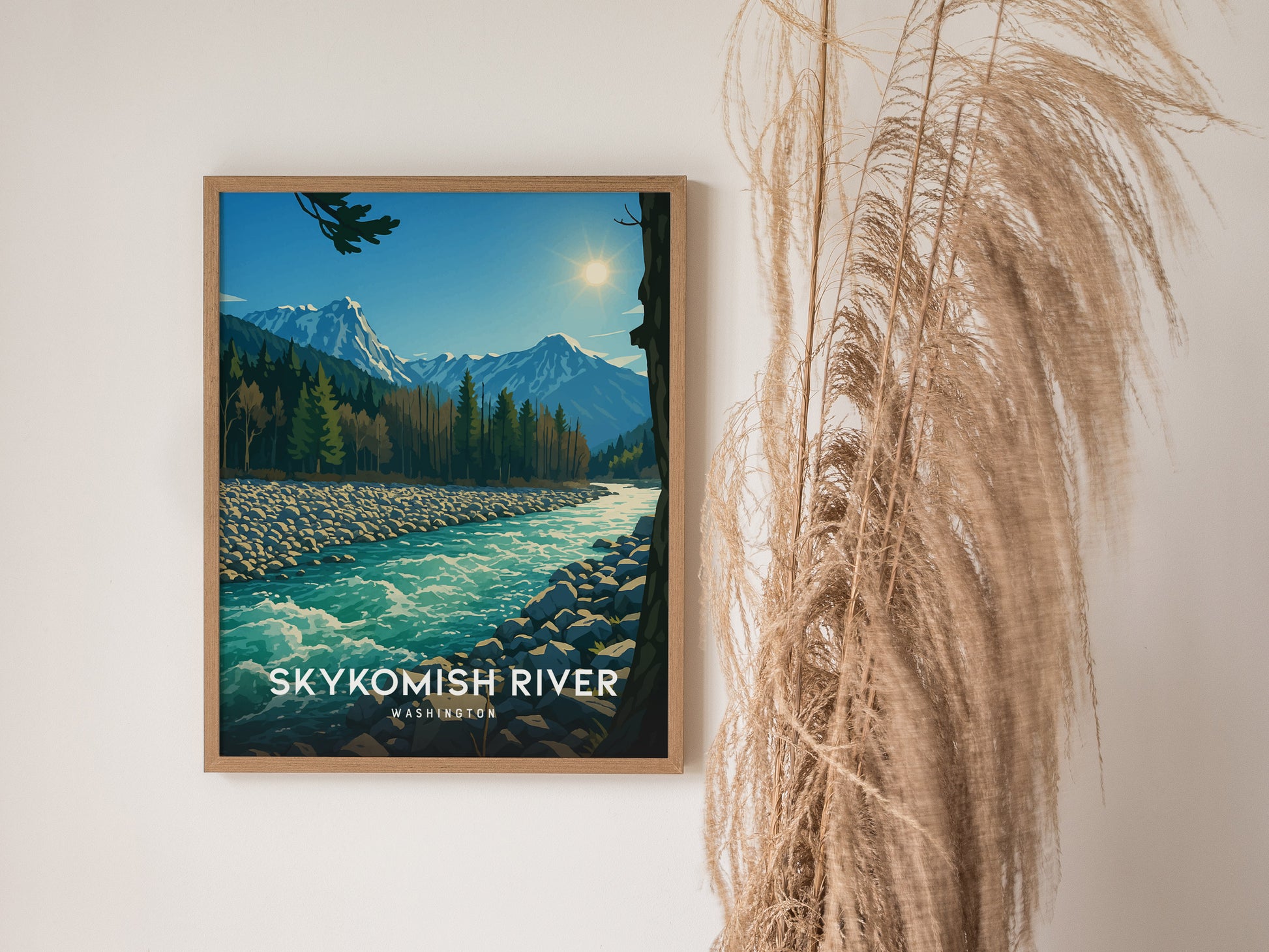 Skykomish River Poster | Washington Cascade Art | PNW Mountain Print