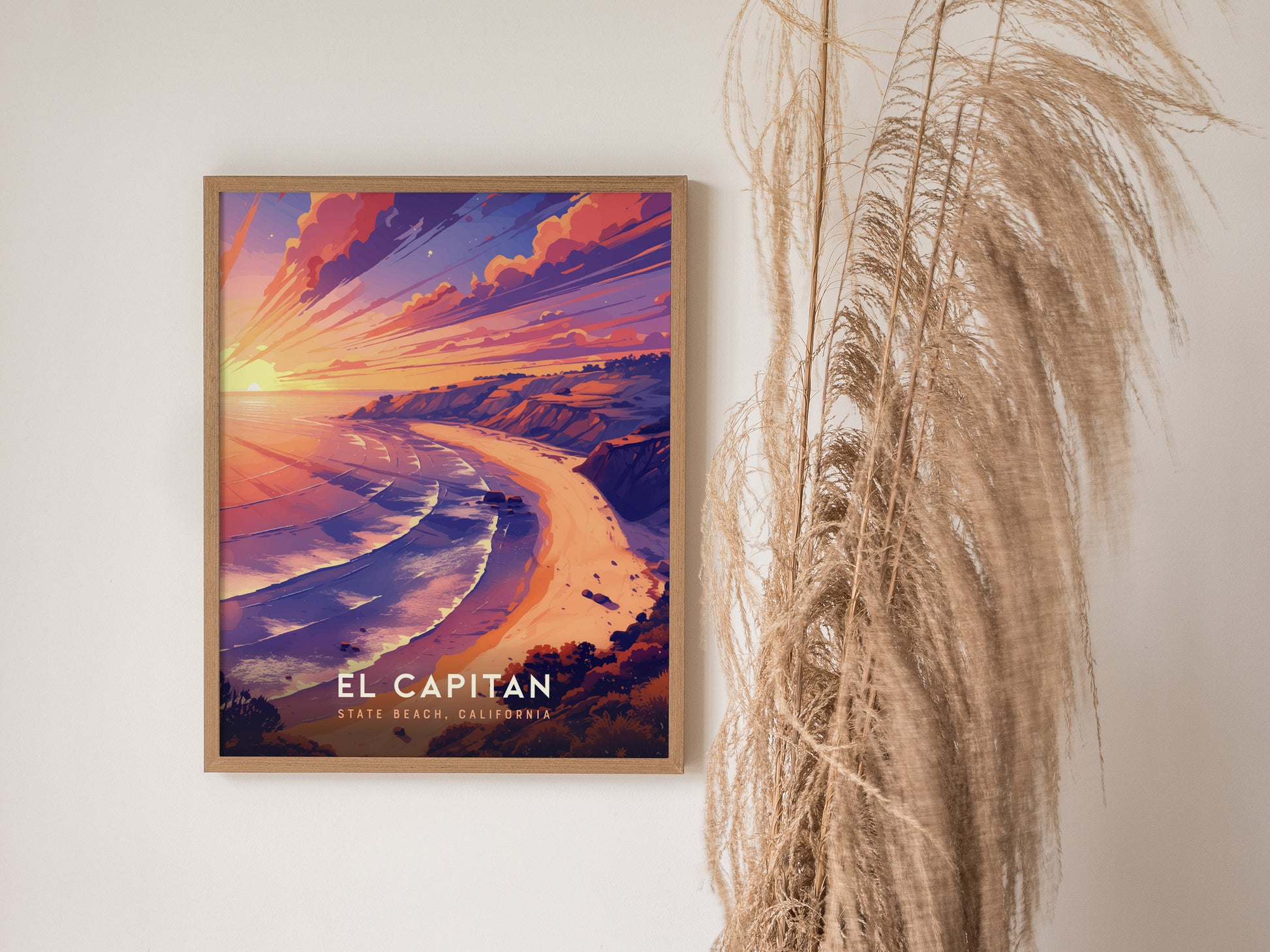 El Capitan State Beach Poster | California Coastal Wall Art | Framed or Unframed