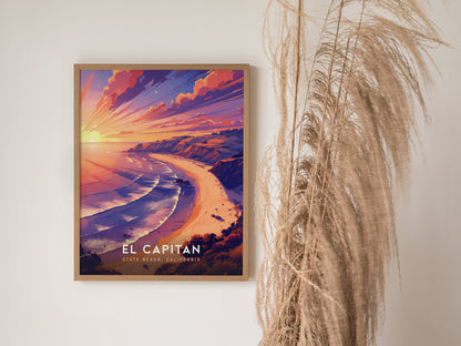 El Capitan State Beach Poster | California Coastal Wall Art | Framed or Unframed