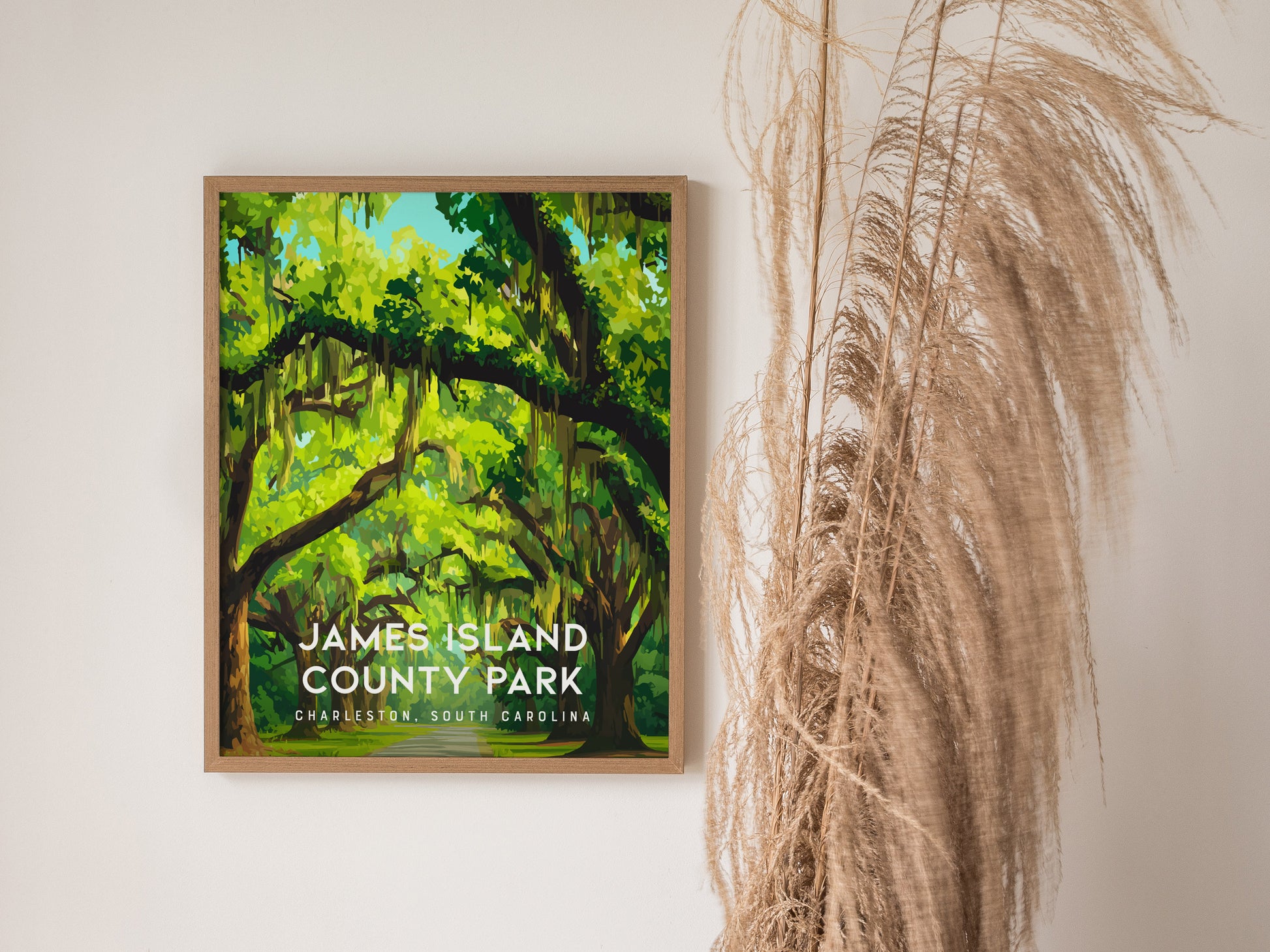James Island County Park, Charleston, South Carolina Poster | Coastal Beach Decor Wall Art — styled in a modern interior