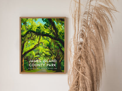 James Island County Park, Charleston, South Carolina Poster | Coastal Beach Decor Wall Art — styled in a modern interior
