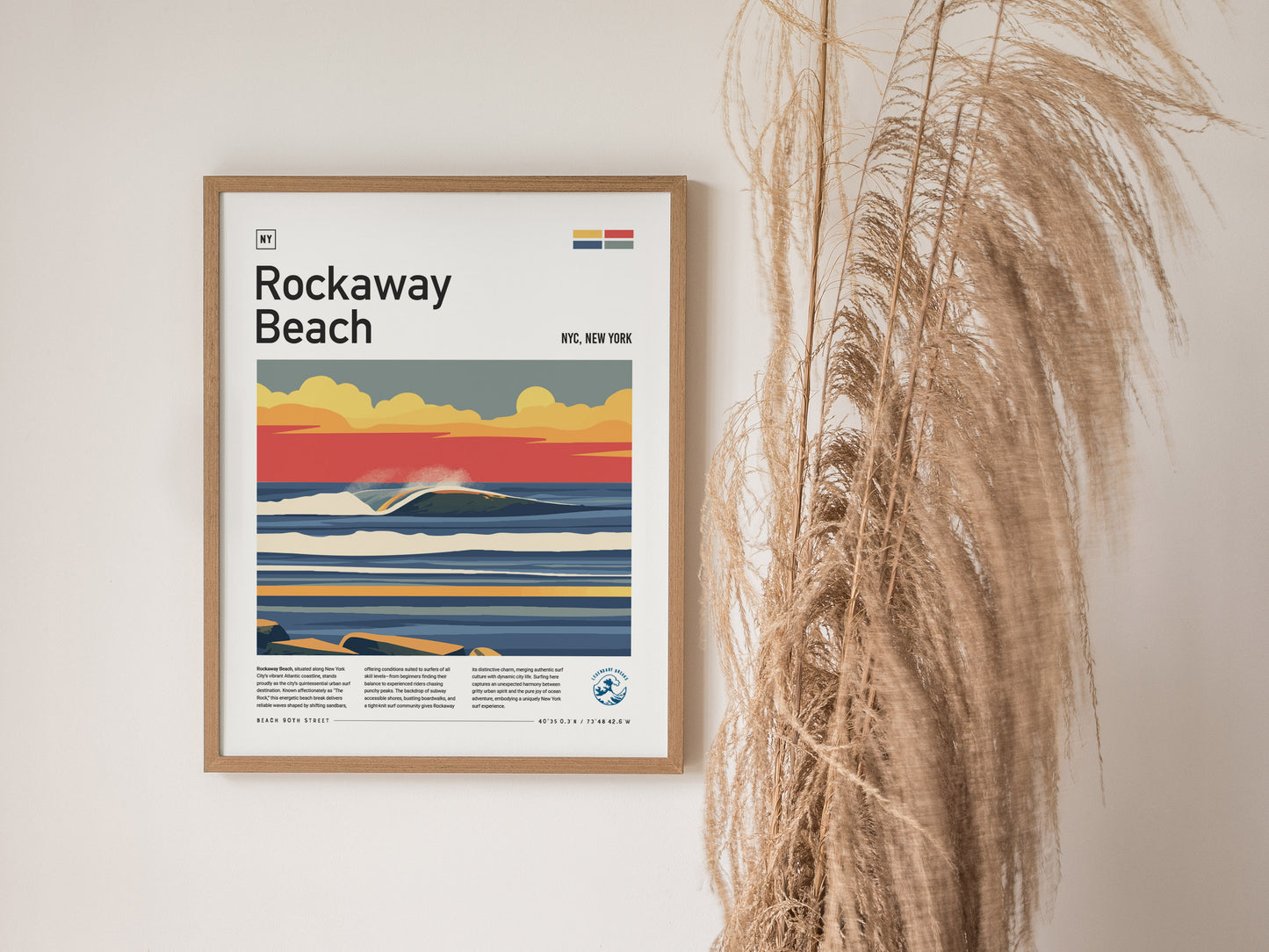 Rockaway Beach Surf Spot Poster | New York Surfer Wall Art
