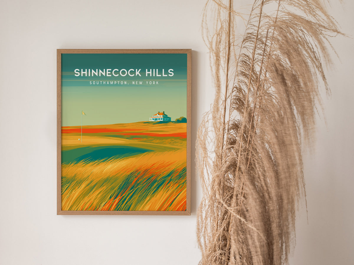 Shinnecock Hills, Southampton, New York Poster | Legendary Links Golf Course Print Wall Art — styled in a modern interior