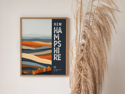 New Hampshire Granite State Poster | State Wall Art Print