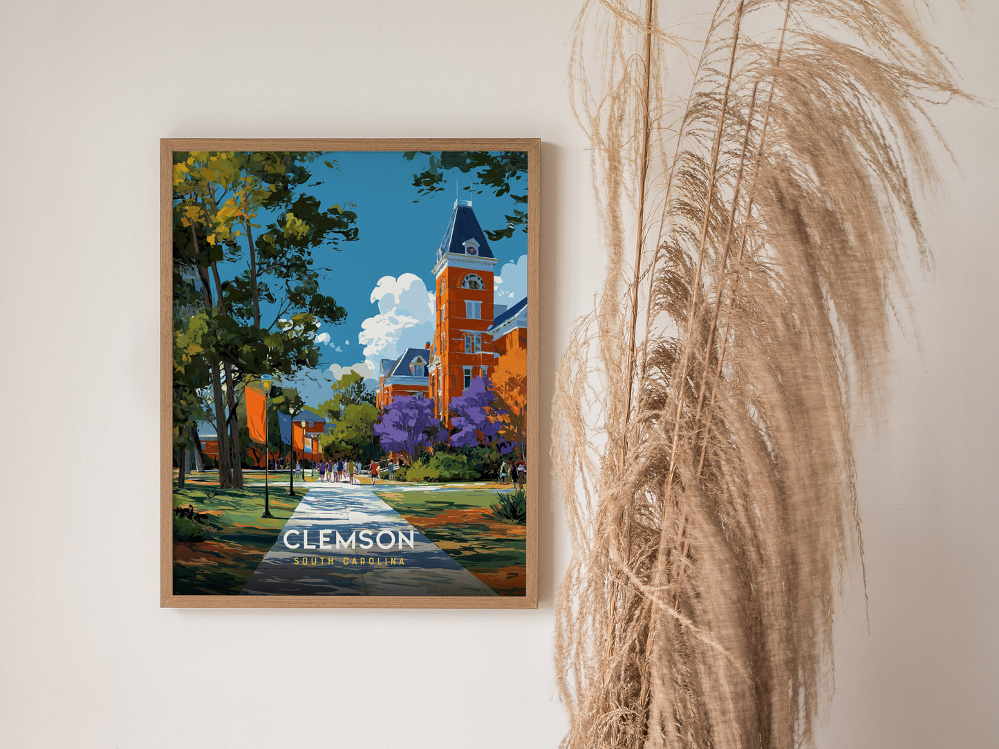 Clemson South Carolina Poster | College Town University Campus Wall Art