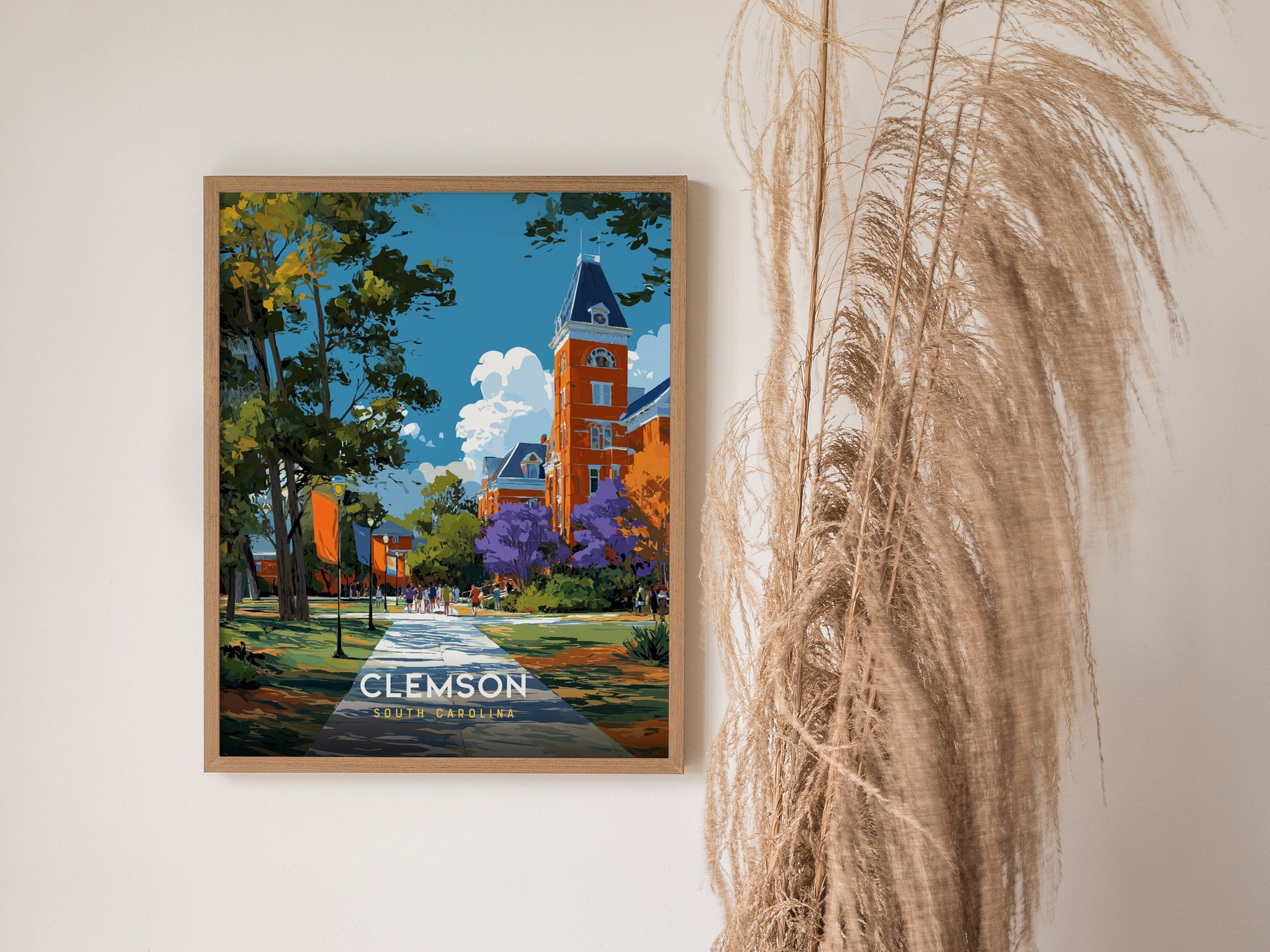Clemson South Carolina Poster | College Town University Campus Wall Art