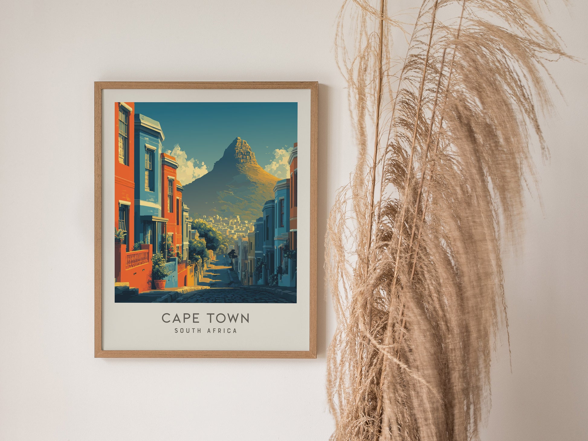 Cape Town Matte Border Poster | South Africa Destination Print Travel Wall Art — styled in a modern interior