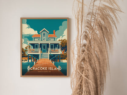 Ocracoke Island Poster | Outer Banks North Carolina Wall Art Print