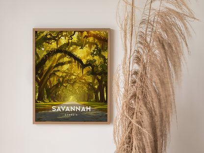 Savannah Georgia Poster | Forsyth Park Fountain Wall Art