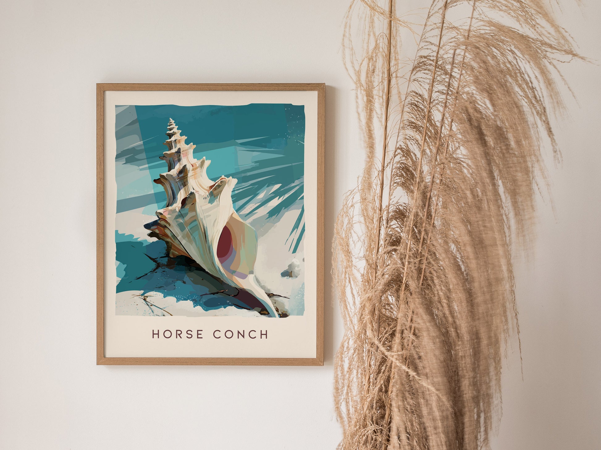 Horse Conch Shell Poster | Florida Ocean Wildlife Coastal Beach Wall Art