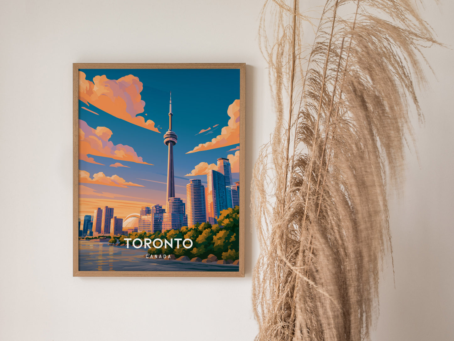 Toronto, Canada Poster | CN Tower & Skyline Cityscape Wall Art — styled in a modern interior