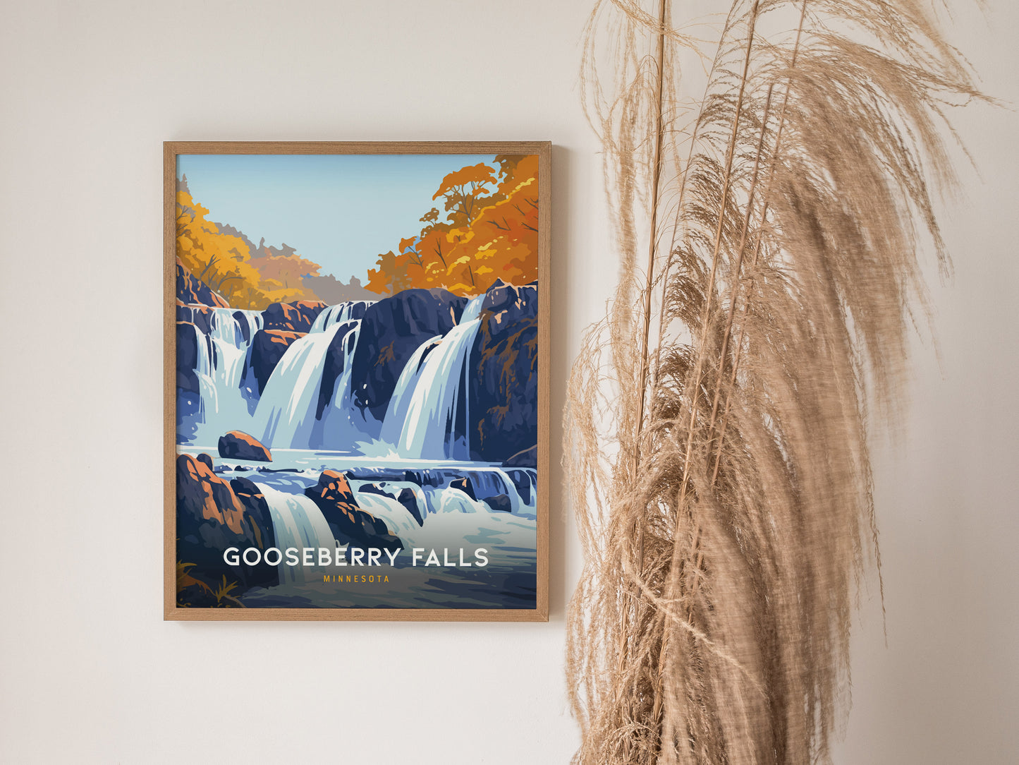 Gooseberry Falls Poster | Minnesota Waterfall Wall Art | Framed or Unframed