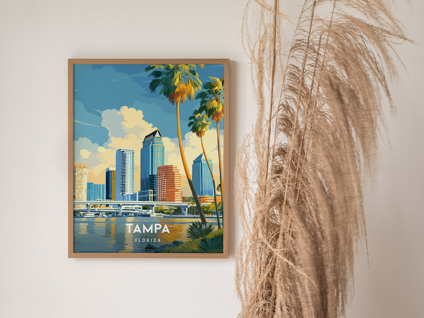 Tampa Poster | Florida Skyline Art | Gulf Coast City Wall Decor