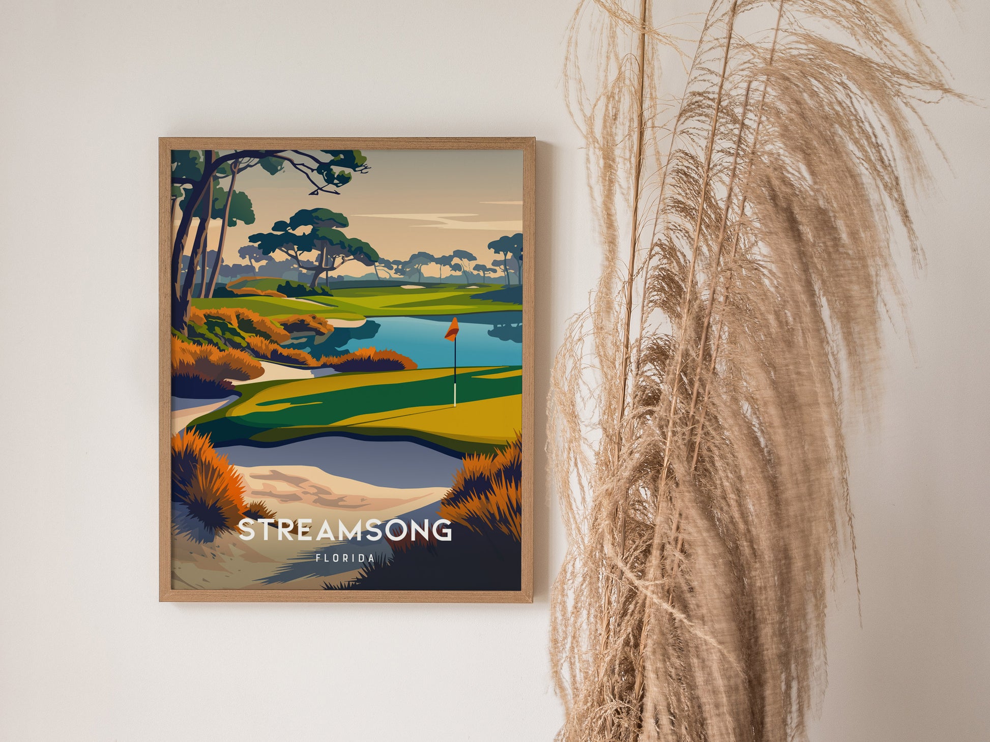 Streamsong, Florida Poster | Links Poster & Golfer Gift Wall Art — styled in a modern interior