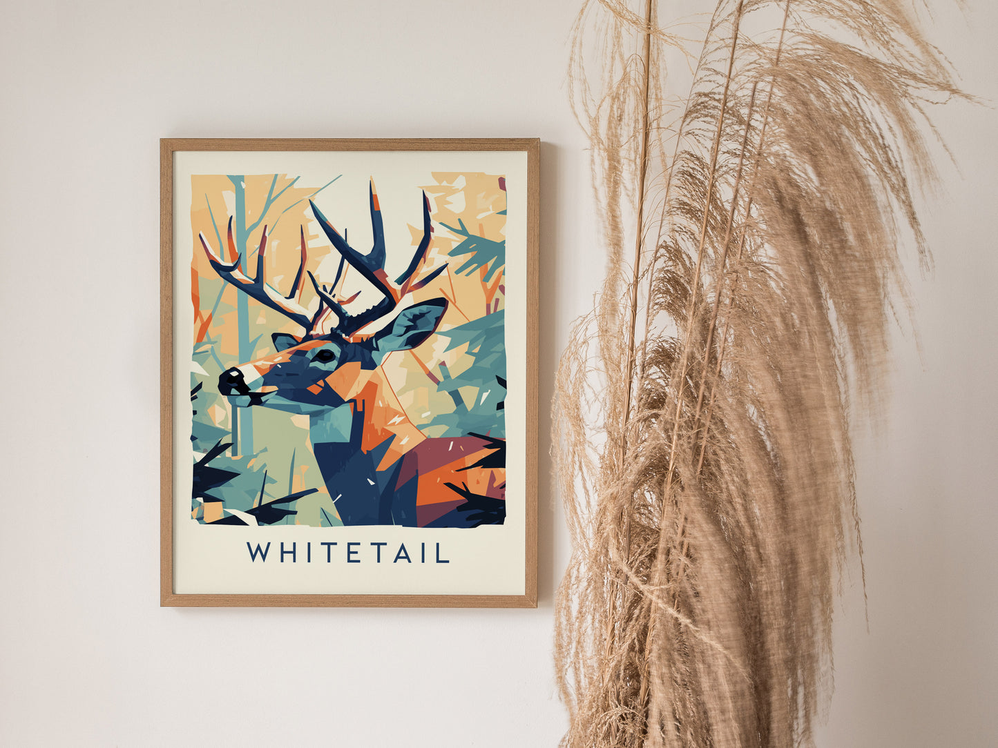 Whitetail Deer Poster | Wildlife Buck Hunting Cabin Wall Art Gift